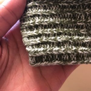 Olive Green & White knit sweater